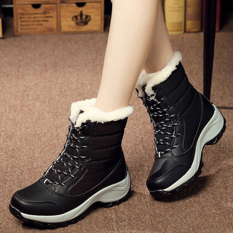 Bottes D'hiver Pour Filles En Cuir - Chaudes, Antidérapantes, Hautes Jusqu'au Genou - Design élégant Et Polyvalent