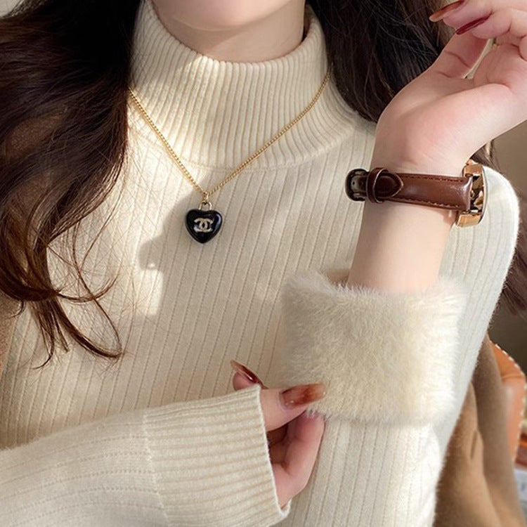 Pull Chaud matelassé, à Col Montant