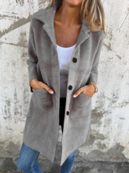 Manteau-Cardigan Long Doux et Texturé