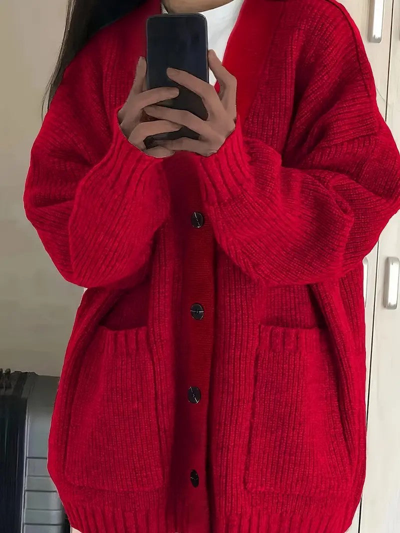 Cardigan Oversize à Maille Épaisse