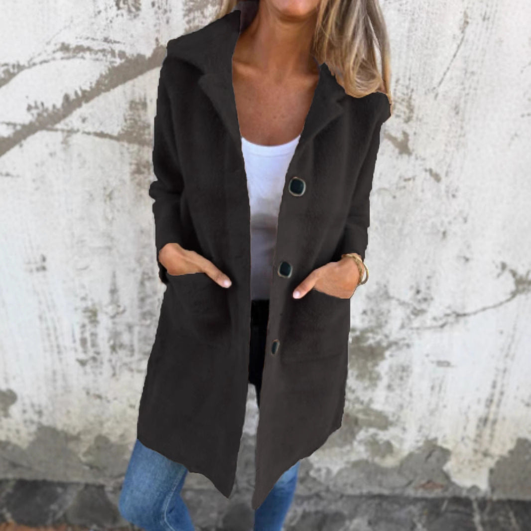 Manteau-Cardigan Long Doux et Texturé
