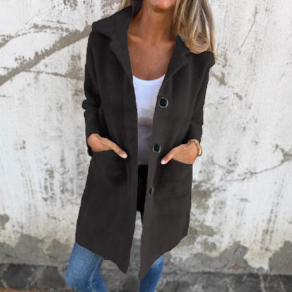 Manteau-Cardigan Long Doux et Texturé