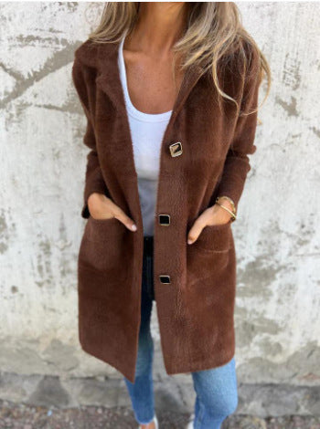 Manteau-Cardigan Long Doux et Texturé