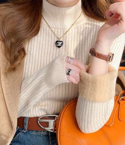 Pull Chaud matelassé, à Col Montant