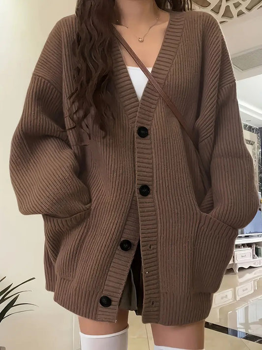 Cardigan Oversize à Maille Épaisse
