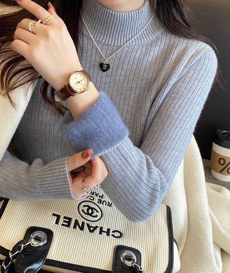 Pull Chaud matelassé, à Col Montant