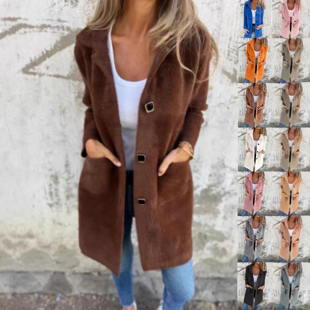 Manteau-Cardigan Long Doux et Texturé