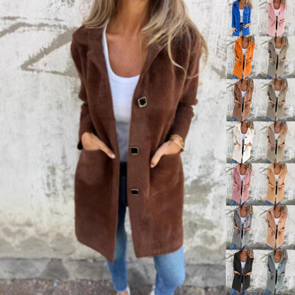 Manteau-Cardigan Long Doux et Texturé