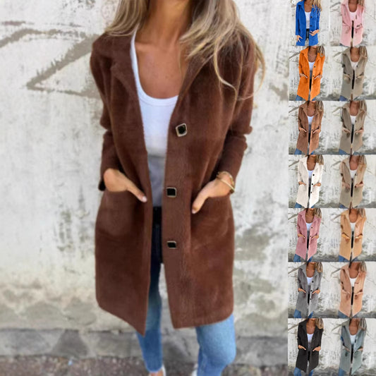 Manteau-Cardigan Long Doux et Texturé
