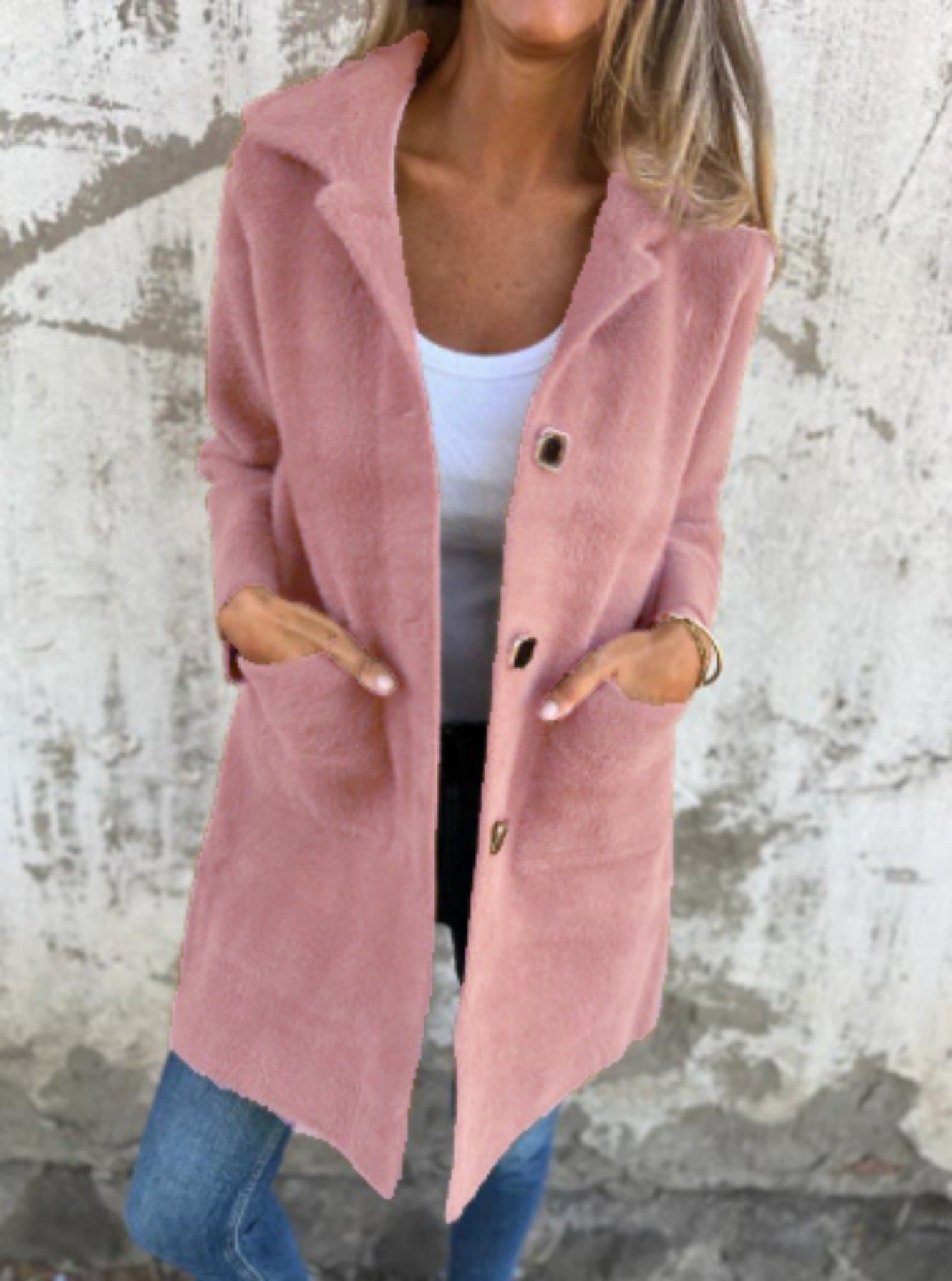 Manteau-Cardigan Long Doux et Texturé