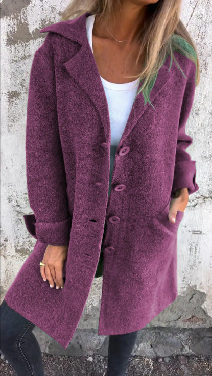 Manteau-Cardigan Long Doux et Texturé