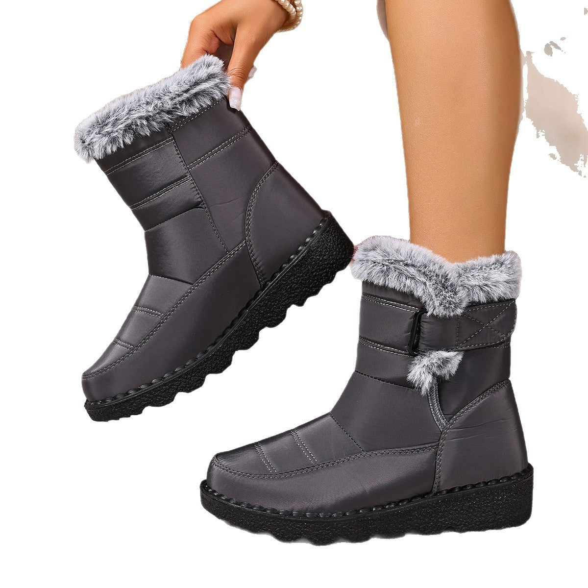 Bottes d’hiver confortables en fourrure