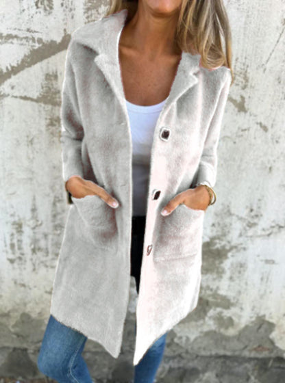 Manteau-Cardigan Long Doux et Texturé
